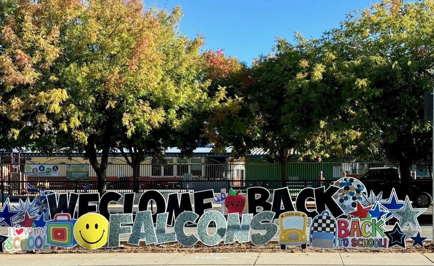 Welcome back sign at Forest Hill