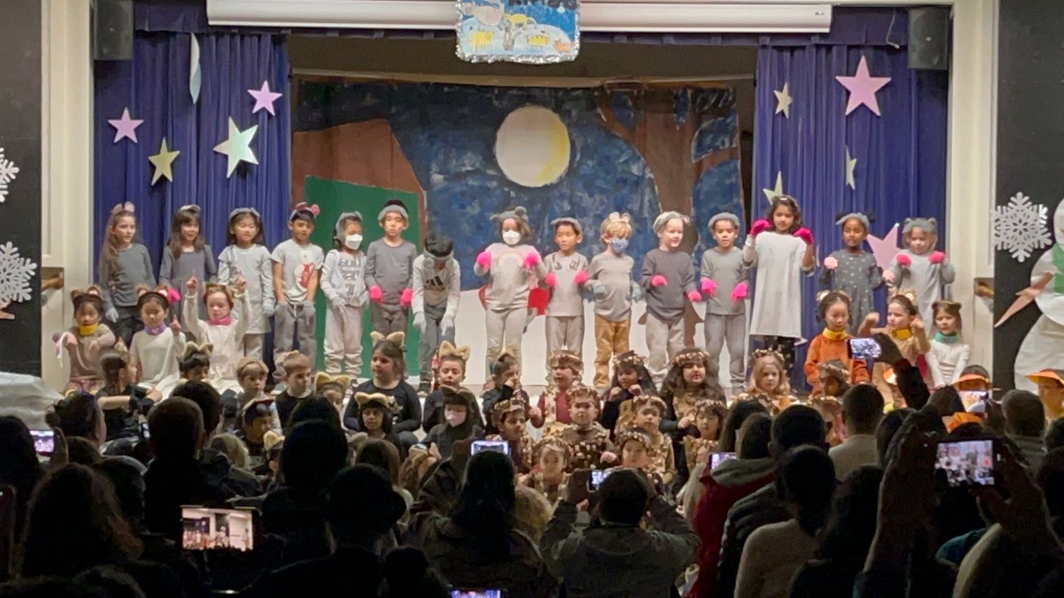Kindergarteners perform Lost Kittens.