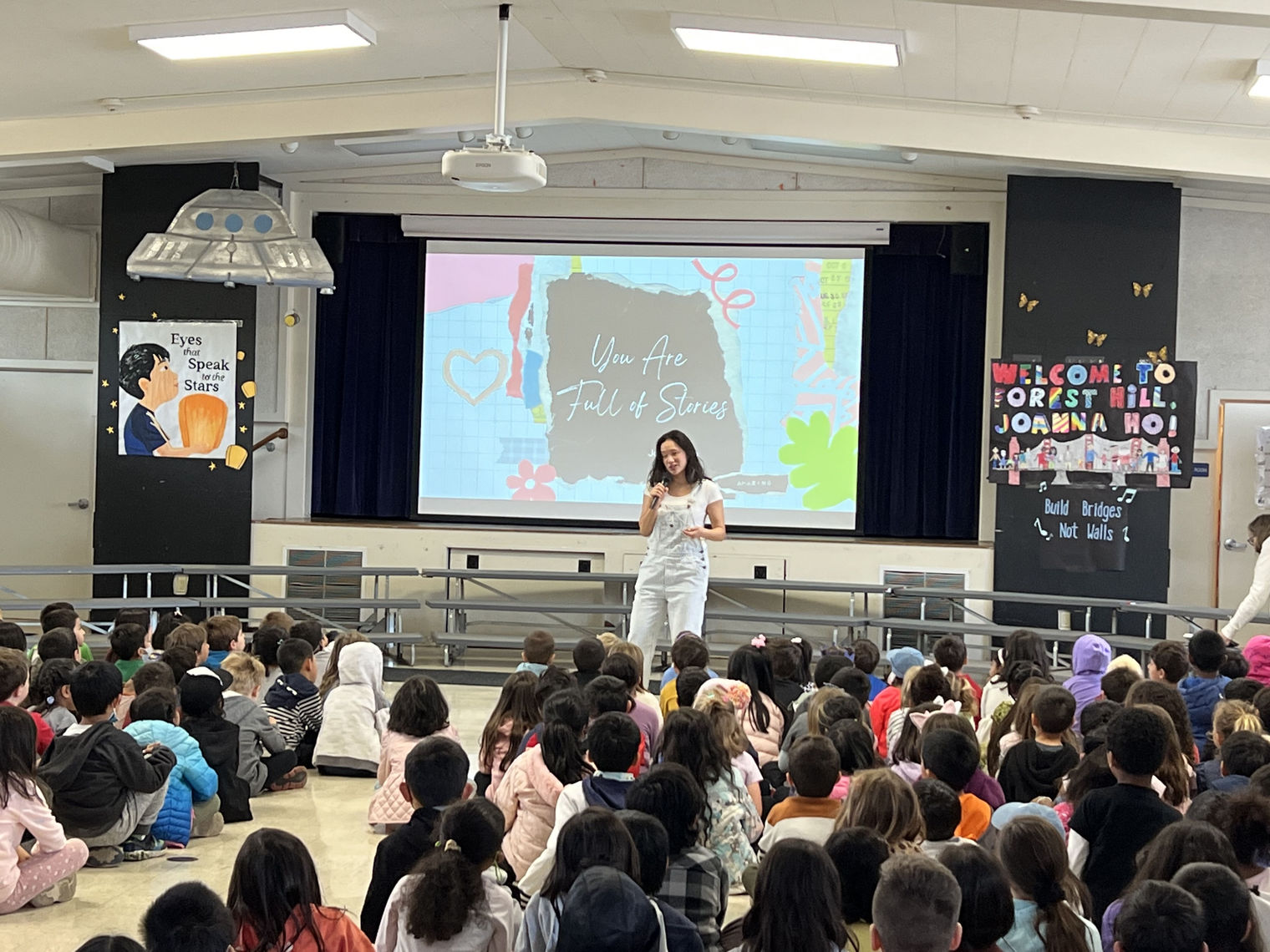 Author Joanna Ho and students