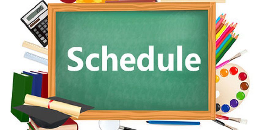 Chalkboard with the word schedule written