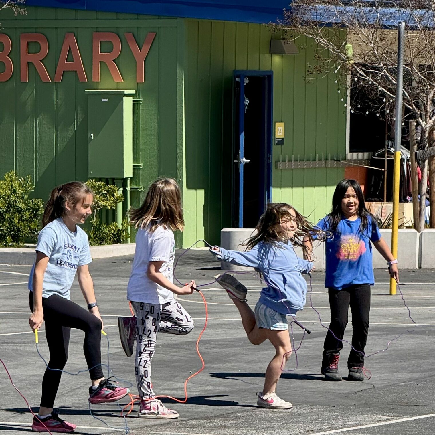 Four learners jump roping for American Heart Association.
