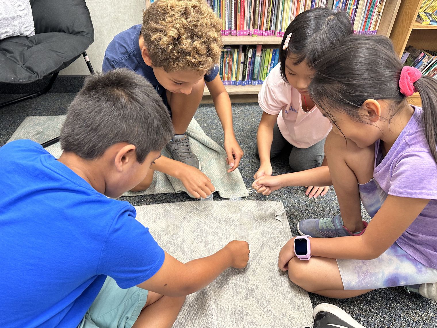 4 students working together