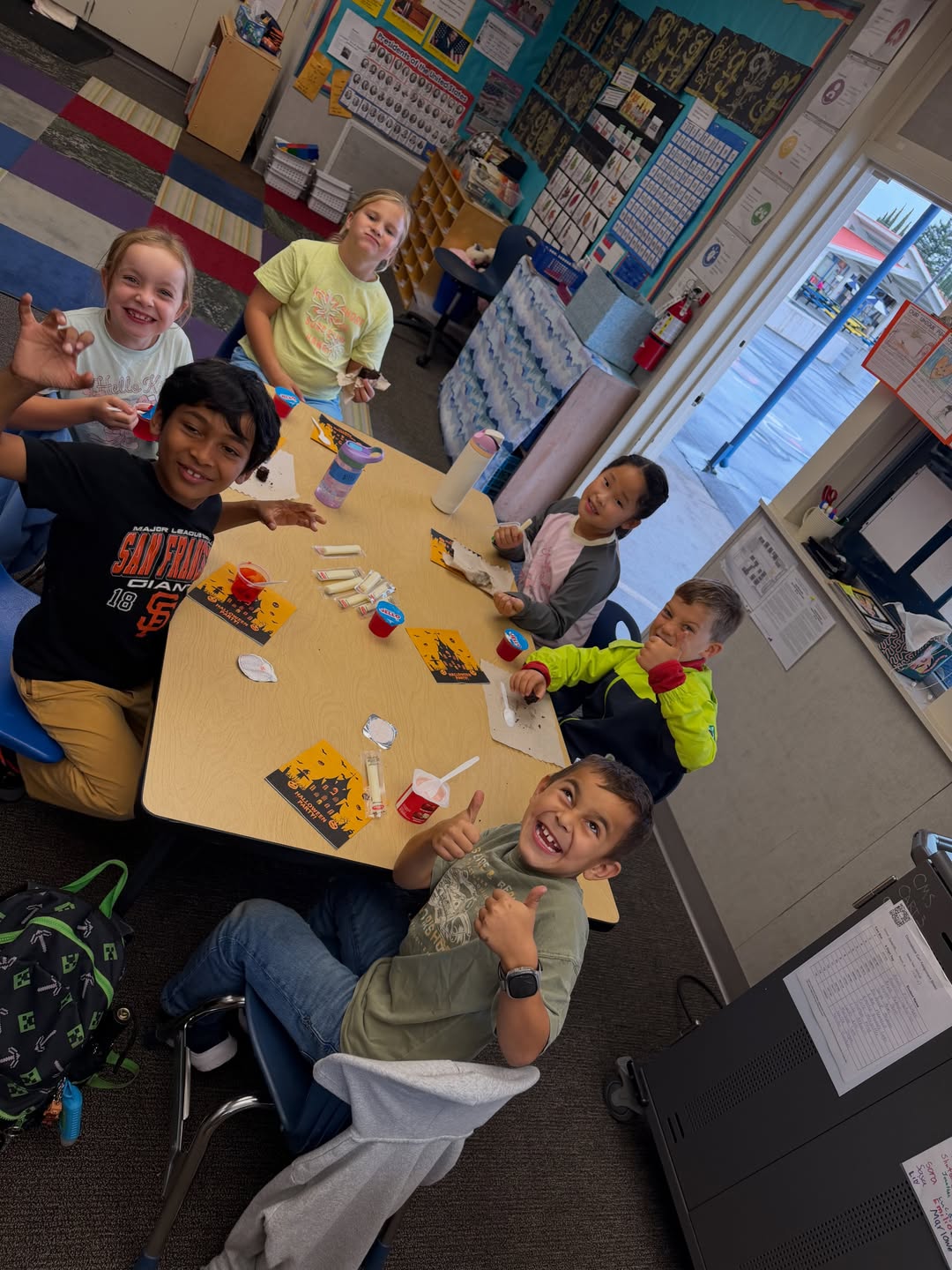 Instagram post: 2nd grade silent auction winners also had fun today with their pumpkin decorating...