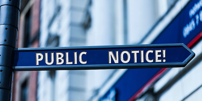 sign that says Public notice