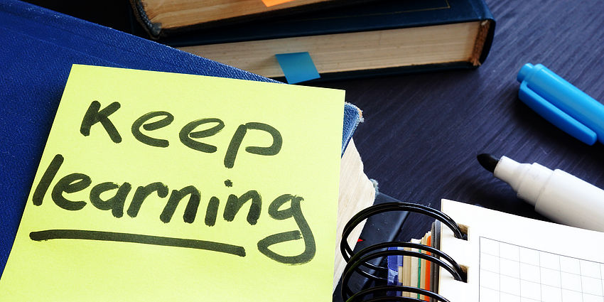 note that reads: Keep Learning