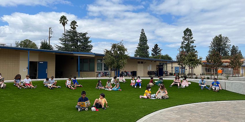 Buddy Reading in the new pavilion.