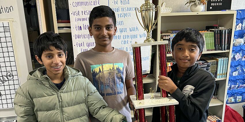 Chess winners with championship trophy!