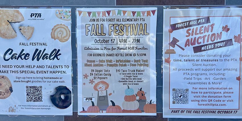 Fall Festival Posters - Cake Walk, Silent Auction