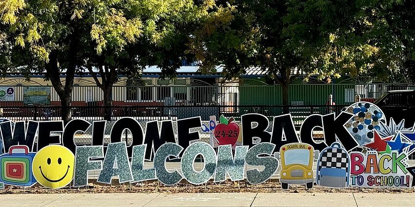 Welcome back sign at Forest Hill