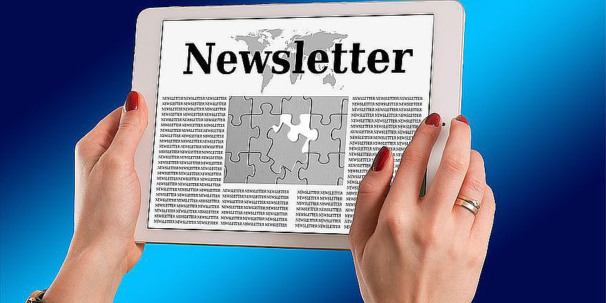 Picture of a newspaper with the title Newsletter.