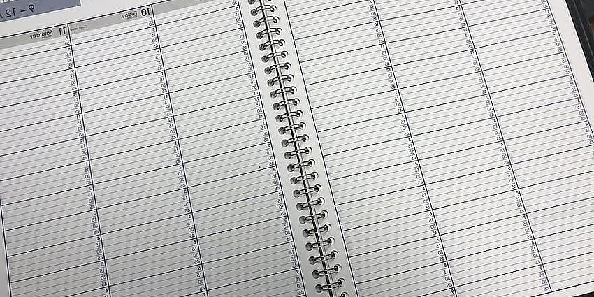 open and empty calendar planner