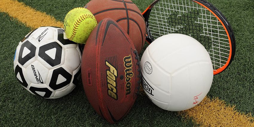 A variety of balls from different sports.
