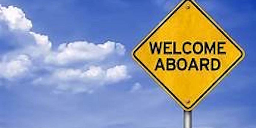 Welcome Aboard sign