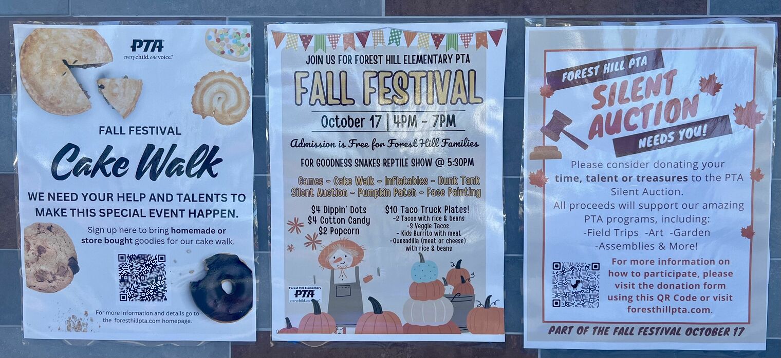 Fall Festival Posters - Cake Walk, Silent Auction