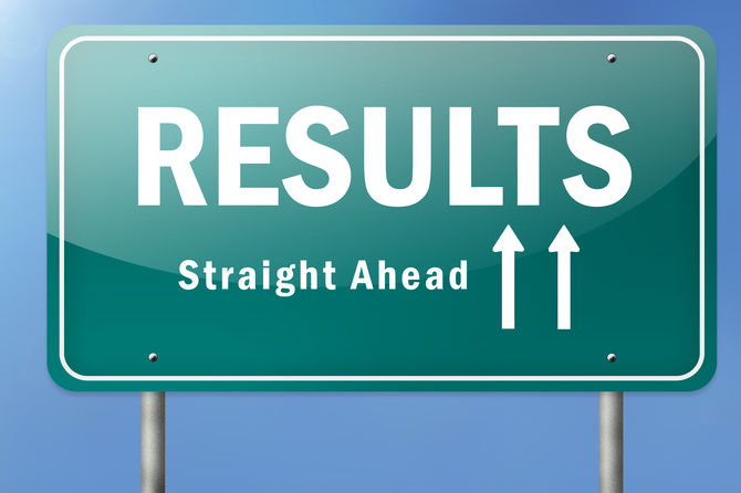 sign that says "Results"